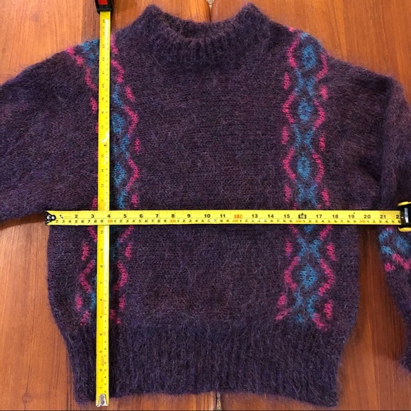Vintage Harmony Classics mohair & wool heather purple sweater, US M, fits XS-M - Picture 6 of 6